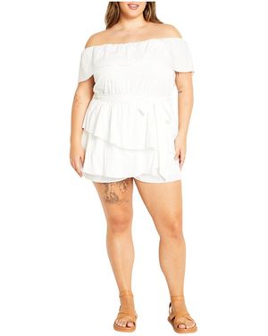 City Chic Kiki Playsuit - White