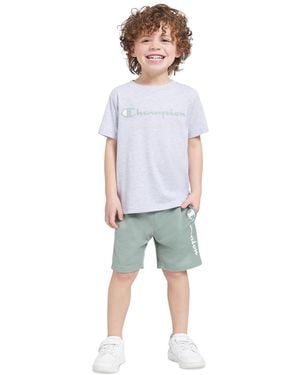Champion Boys' 4-7 Graphic T-shirt And Shorts - White