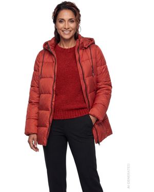 Olsen Lightweight Quilted Parka - Red