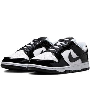 Nike Dunk Low Se Gloss Patent-leather Color-blocked Sneakers Iv5104 From Finish Line - Black