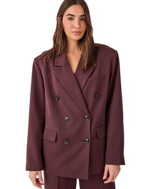 Nasty Gal Double Breasted Oversized Blazer - Red