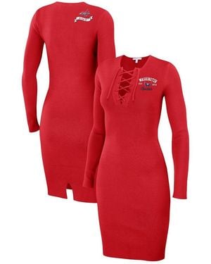WEAR by Erin Andrews Washington Capitals Lace-up Dress - Red