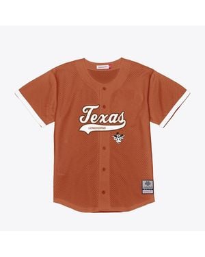 Mitchell & Ness Mitchell Ness Texas Longhorns Mesh Button-up Batting Practice Baseball Jersey - Brown