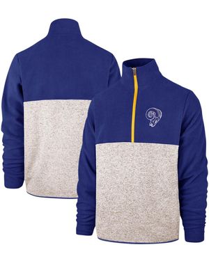 '47 Royal/cream Los Angeles Rams Colorblock Kodiak Half-zip Jacket - Blue