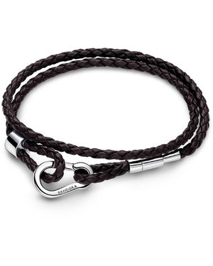 PANDORA Braided Double Leather Bracelet - Black