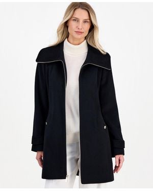 Michael Kors Michael Collared Zip-front Coat - Black