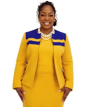 Kasper Combo Yoke Long-sleeve Jacket - Yellow