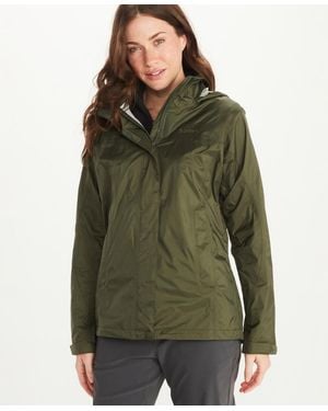 Marmot Precip Eco Hooded Collar Jackets - Green