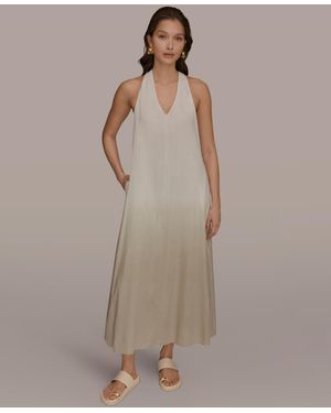 Donna Karan Weekend V-neck Midi Dress - Natural