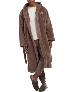 UGG Fleece Hooded Robe - Brown
