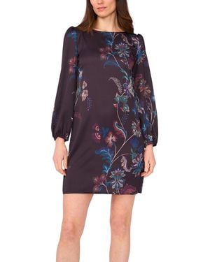 Vince Camuto Woven Crewneck Dress - Purple