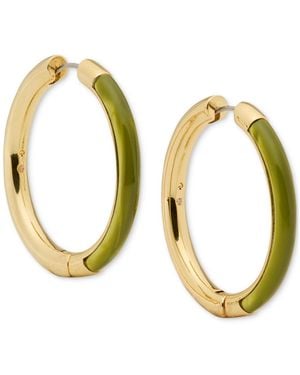Kate Spade Medium Color Inlay Hoop Earrings - Metallic