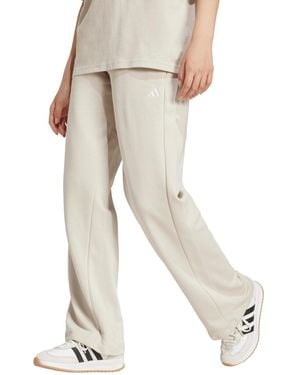 adidas Essentials Feel Cozy Mid-rise Open-hem Pants - Natural