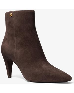 Michael Kors Michael Daniela Pointed Toe Heeled Booties - Brown