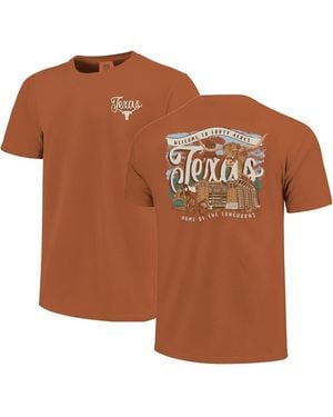 Image One Texas Orange Texas Longhorns Comfort Colors Campus Scene Drawing Script T-shirt - Brown