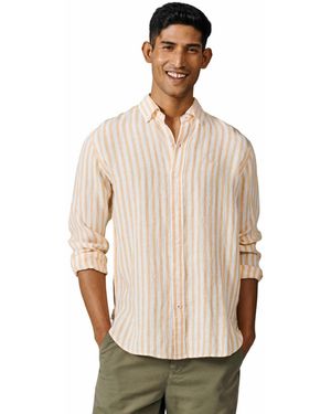 aubi Worlaby Linen Long Sleeve Shirt - Natural