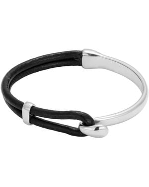 Adornia Silver-tone Leather Bracelet - White