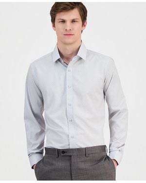 Dylan Park Slim-fit Performance Four-way Stretch Dress Shirt - Gray