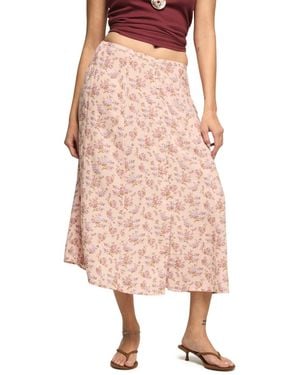 Lucky Brand Simone Midi Skirt - Pink