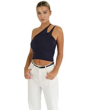 Belle & Bloom Symphony Double Strap Knit Crop - Blue