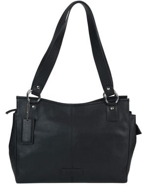 Mancini Pebble Kelsea Leather Shoulder Bag - Black