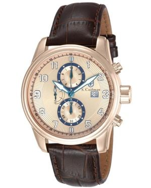 INVICTA WATCH S.coifman Sc0088 Chronograph Dial Leather Strap Watch - Brown