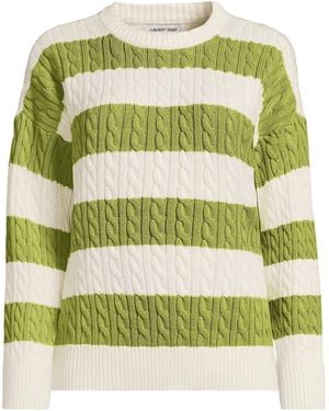 Lands' End Drifter Classic Cable Sweater - Green