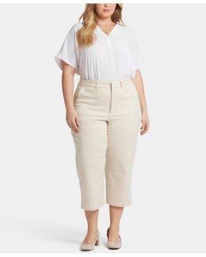 NYDJ Plus Size Utility Relaxed Straight Leg Pants - Natural