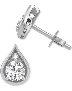 Macy's Diamond Teardrop Shape Stud Earrings (5/8 Ct. T.w. - White