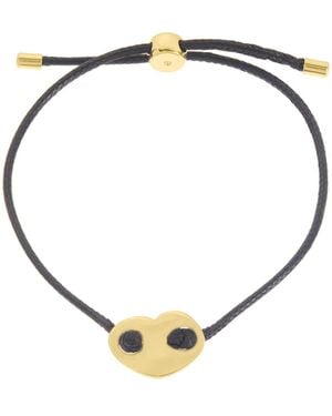 Steve Madden Black Mariner Heart Friendship Bracelet - Metallic