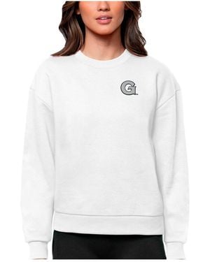 Antigua Georgetown Hoyas Logo Victory Crewneck Pullover Sweatshirt - White
