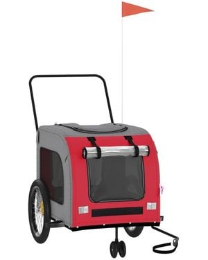 Vidaxl Pet Bike Trailer And Gray Oxford Fabric And Iron - White