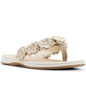 Sperry Top-Sider Seafish Floral Open Toe Slip-on Sandals - White