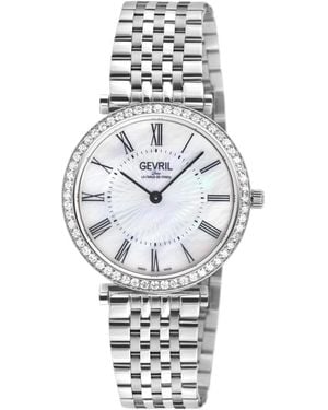 Gevril Atelier 57 Swiss Quartz Diamond Stainless Steel Bracelet Watch - Gray