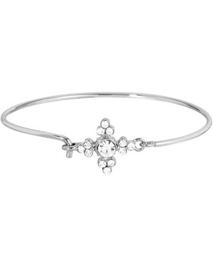 2028 Silver-tone Crystal Wire Bracelet - White