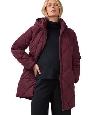 Ingrid & Isabel Ingrid + Isabel Maternity Grow-with-you Quilted Hooded Puffer Jacket - Red