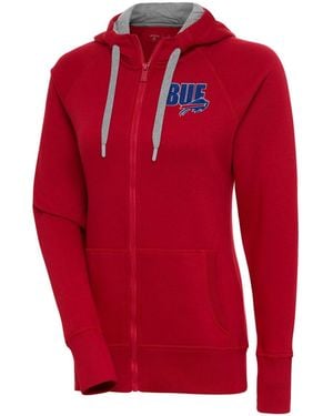 Antigua Buffalo Bills Victory Full-zip Heat-sealed Graphics Hoodie - Red
