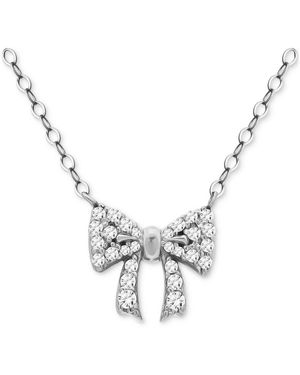 Giani Bernini Cubic Zirconia Bow Pendant Necklace - Metallic