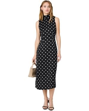 French Connection Ennis Polka Dots Print Midi Dress - Black