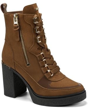 DKNY Toia Lace-up Platform Booties - Brown