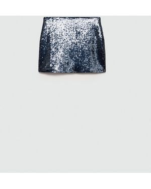 Mango Sequin Miniskirt - Blue