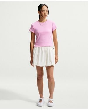 Nike Sportswear Tight Ribbed Short Sleeve T-shirt - Pink