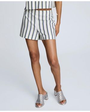 Kenneth Cole Side-zip Striped Shorts - Blue