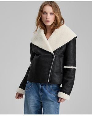 And Now This Petite Long Sleeve Sherpa Jacket - Gray
