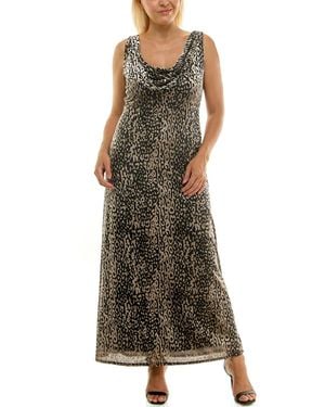 Taylor Plus Size Animal Printed Fit And Flare Dress - Green