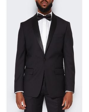 9tofive Men S Wool Tuxedo Jacket - Blue