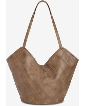 Style & Co. Diamond Quilted V-shaped Tote Bag - Brown