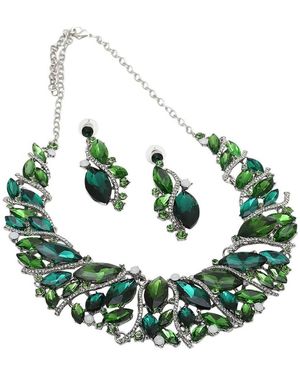 SOH Rhinestones Jewelry Set - Green