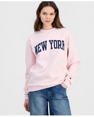 Macy's Champion Powerblend New York Graphic Sweatshirt - Pink