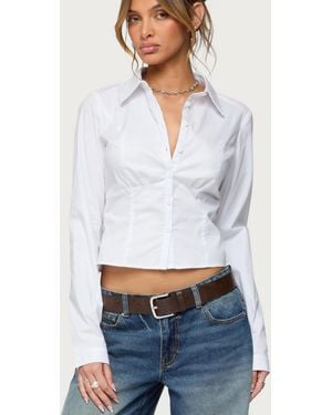 Edikted Laurna Tailored Button Up Shirt - White